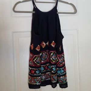 Blue rain tank top